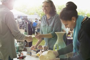 Women at flea market